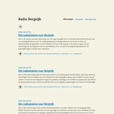 screenshot of Radio Bergeijk archief